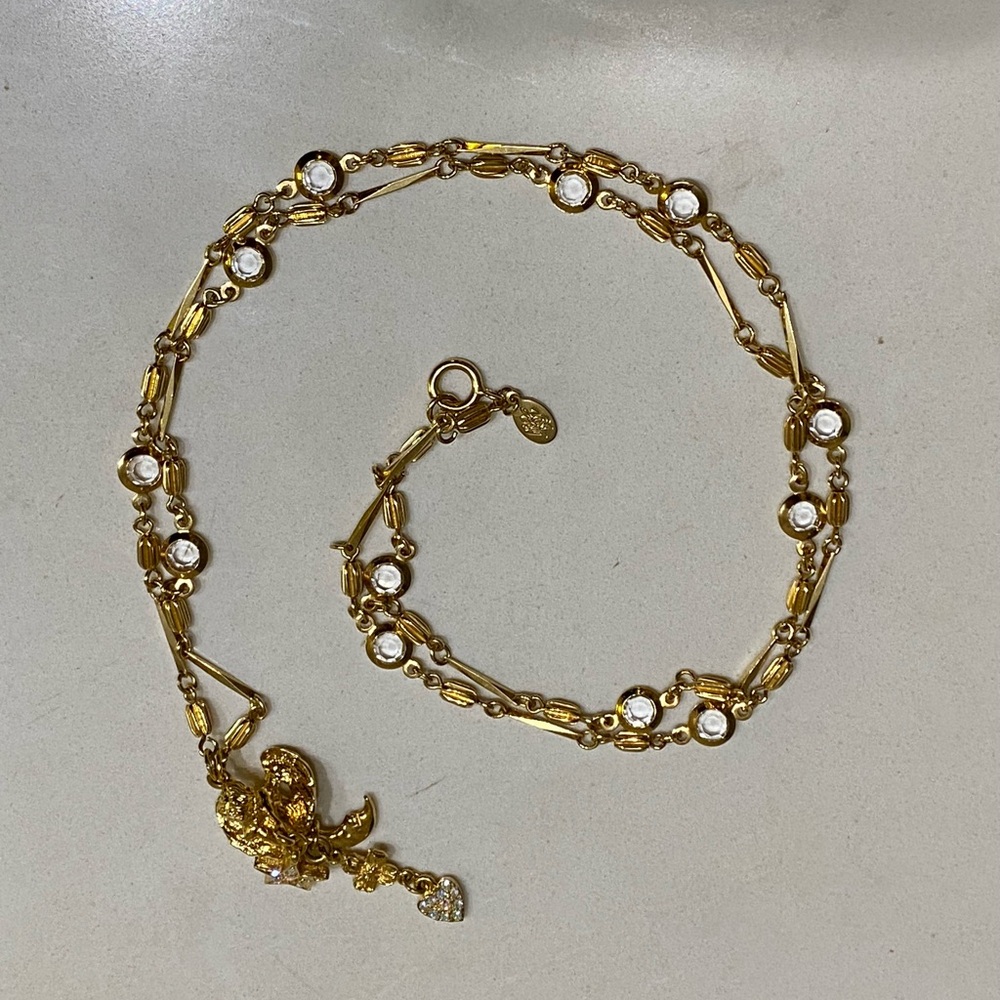 Vintage Time Traveller Kirks Folly Angel Charm Necklace